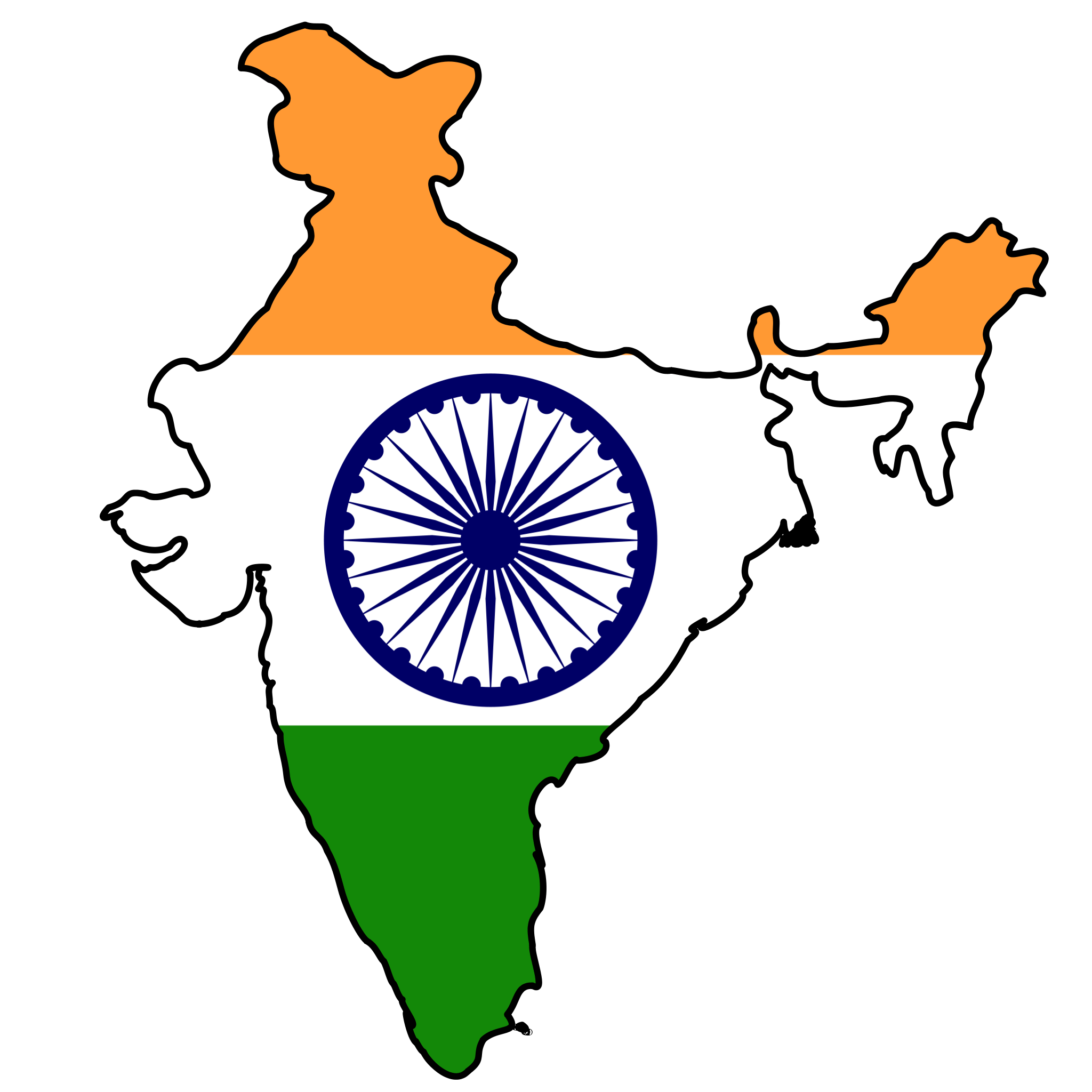 india flag map